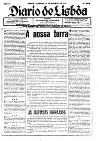 Sábado, 31 de Agosto de 1929 (1ª edição)