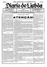 Quarta, 14 de Fevereiro de 1934