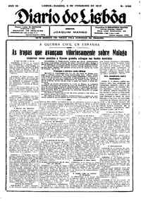 Sábado,  6 de Fevereiro de 1937 (1ª edição)