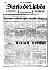 Quinta, 20 de Abril de 1939