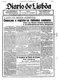 Segunda, 11 de Setembro de 1939 (1ª edição)