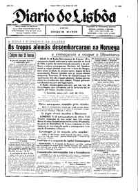 Terça,  9 de Abril de 1940 (1ª edição)