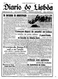 Sábado,  9 de Fevereiro de 1952