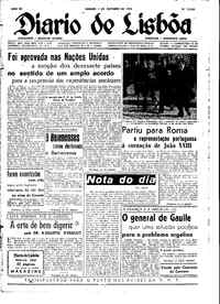 Sábado,  1 de Novembro de 1958 (1ª edição)