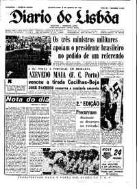 Quarta,  8 de Agosto de 1962 (2ª edição)