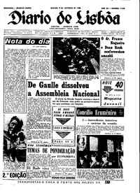 Sábado,  6 de Outubro de 1962 (3ª edição)