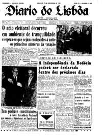 Domingo,  7 de Novembro de 1965 (2ª edição)