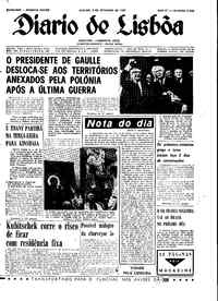 Sábado,  9 de Setembro de 1967 (1ª edição)